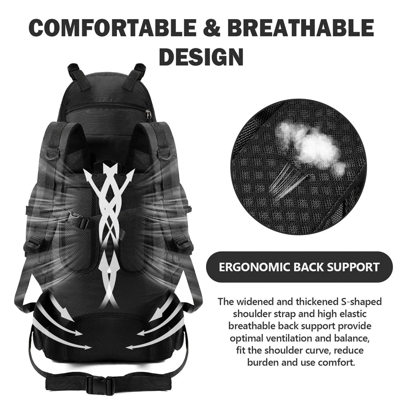 Waterproof Hiking Camping Backpack 90L