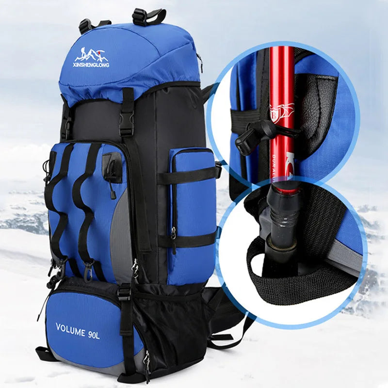 Waterproof Hiking Camping Backpack 90L